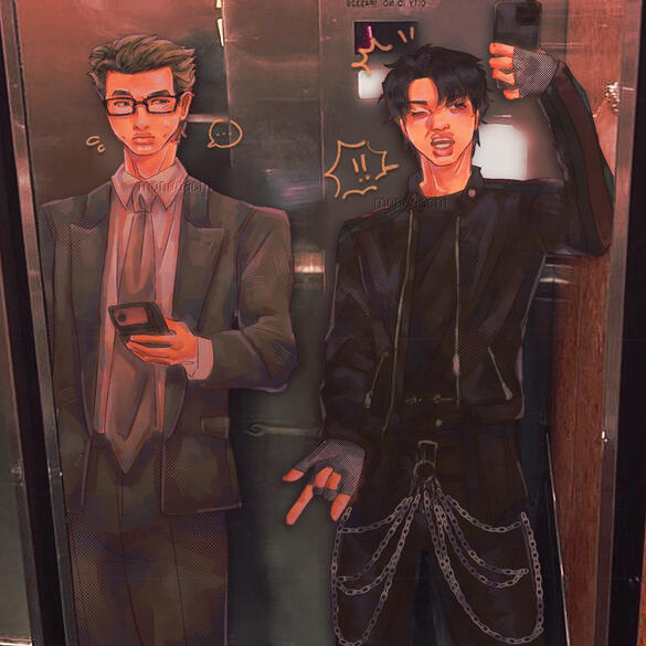 2.0joon & Hoolijin (BTS) | Shaded Sketch, Half-Body x2 | 2026/05/01